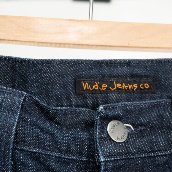 NUDIE JEANS GRIM TIM DRY NAVY DIPS SLIM FIT | W33 L34 - Picture 3 of 7